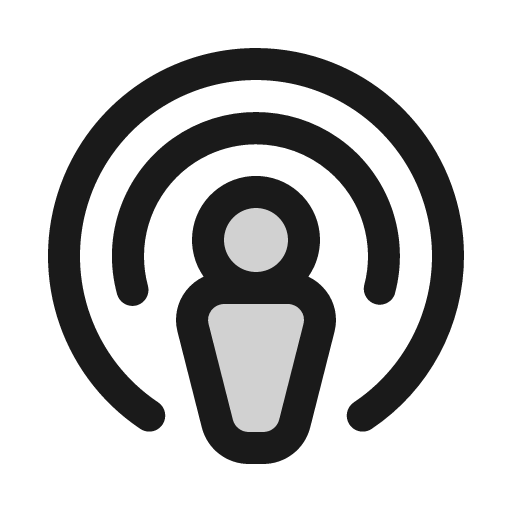 Apple podcasts logo duotone icon, two-tone style, from Phosphor