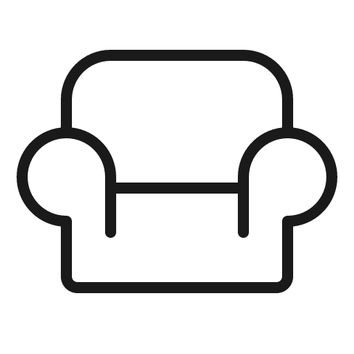 Armchair thin icon, thin style, from Phosphor