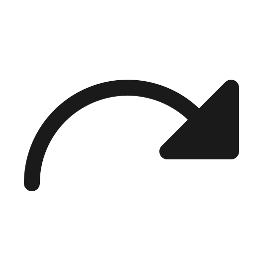 Arrow arc right fill icon, filled style, from Phosphor