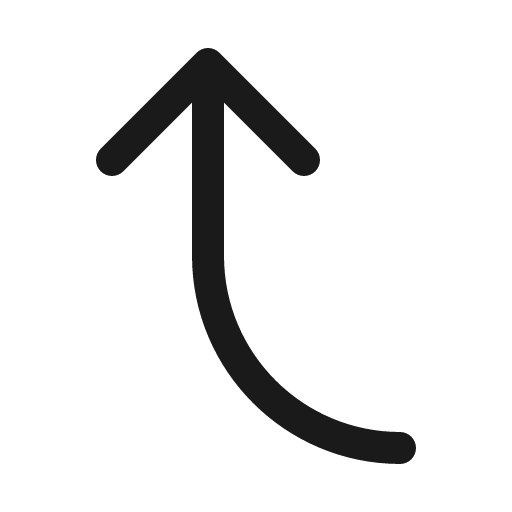 Arrow bend left up icon, solid style, from Phosphor