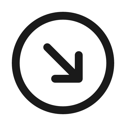 Arrow circle down right icon, solid style, from Phosphor