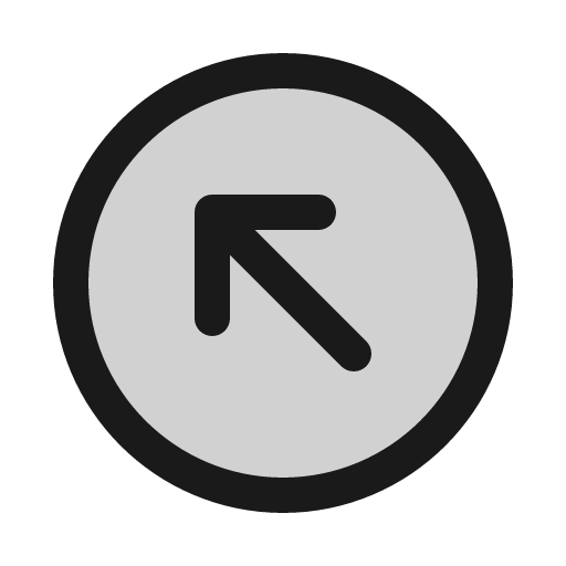 Arrow circle up left duotone icon, two-tone style, from Phosphor