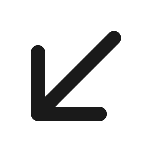 Arrow down left bold icon, bold style, from Phosphor