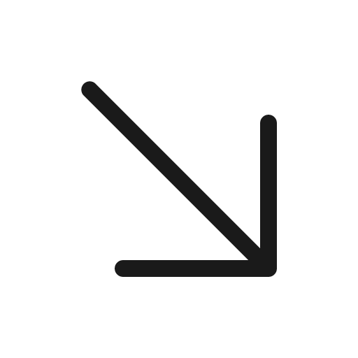 Arrow down right light icon, light style, from Phosphor