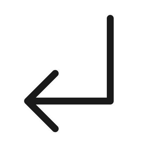 Arrow elbow down left light icon, light style, from Phosphor