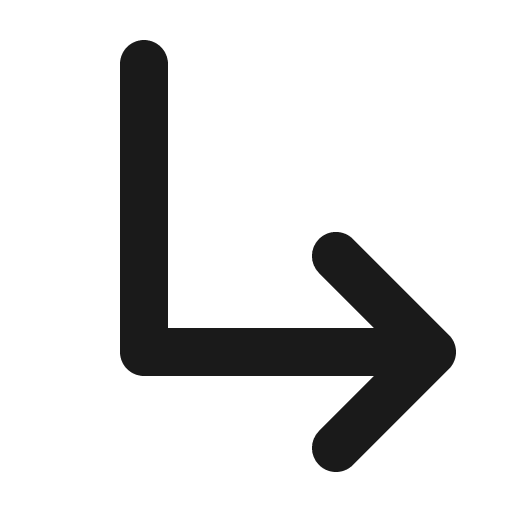 Arrow elbow down right bold icon, bold style, from Phosphor