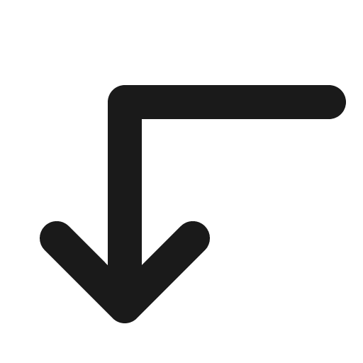 Arrow elbow left down bold icon, bold style, from Phosphor