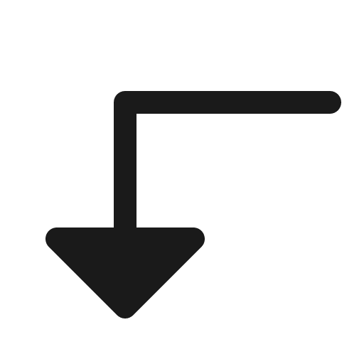 Arrow elbow left down fill icon, filled style, from Phosphor