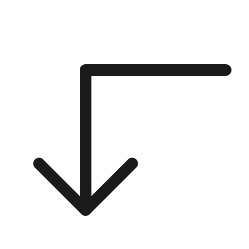 Arrow elbow left down light icon, light style, from Phosphor