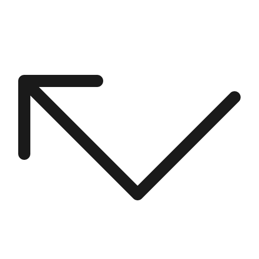 Arrow elbow left light icon, light style, from Phosphor