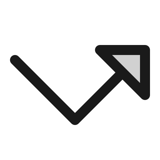 Arrow elbow right duotone icon, two-tone style, from Phosphor