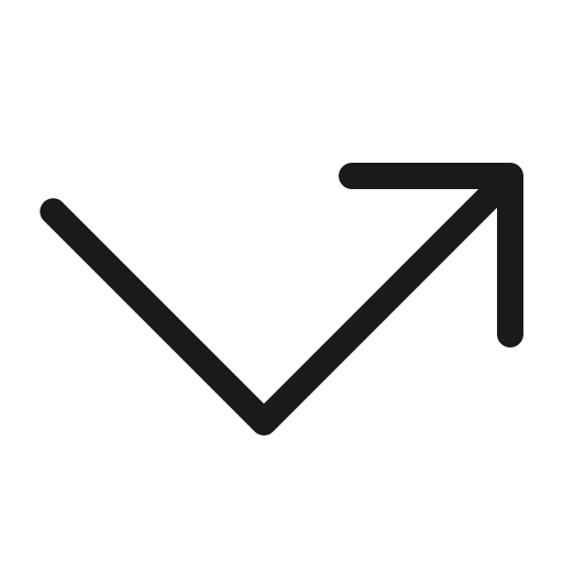 Arrow elbow right light icon, light style, from Phosphor