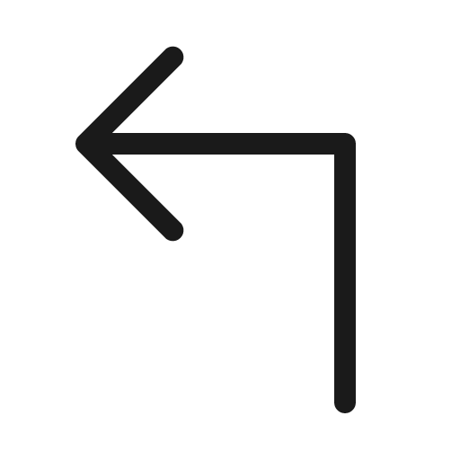 Arrow elbow up left light icon, light style, from Phosphor
