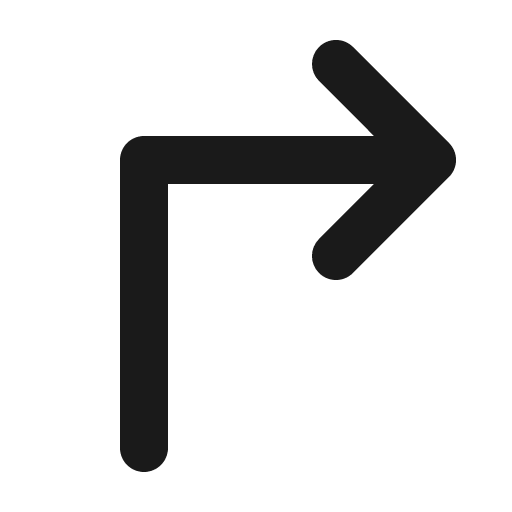 Arrow elbow up right bold icon, bold style, from Phosphor