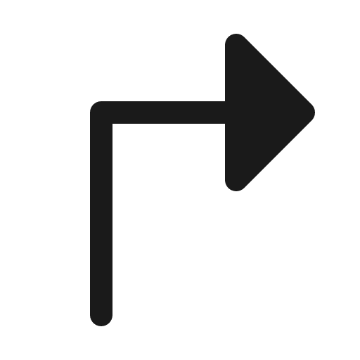 Arrow elbow up right fill icon, filled style, from Phosphor