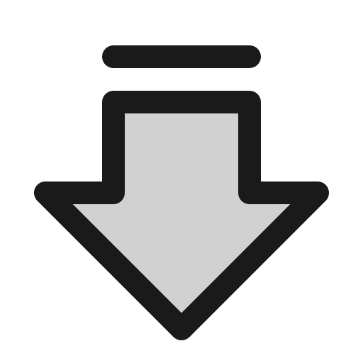 Arrow fat line down duotone icon, two-tone style, from Phosphor