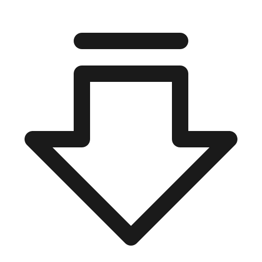 Arrow fat line down icon, solid style, from Phosphor