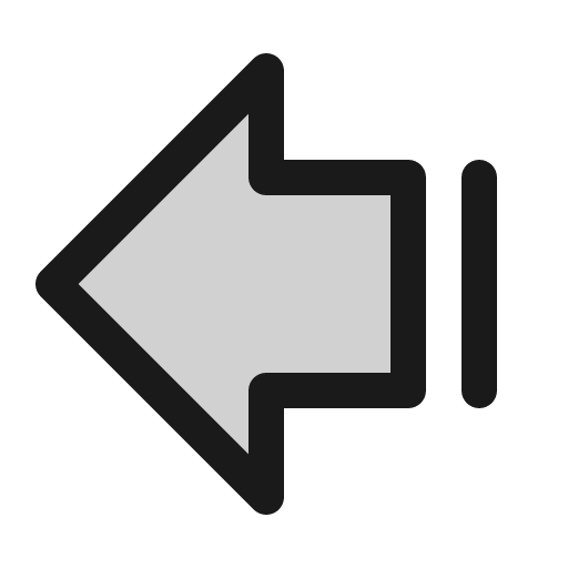 Arrow fat line left duotone icon, two-tone style, from Phosphor