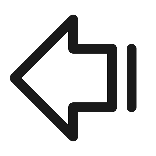 Arrow fat line left icon, solid style, from Phosphor