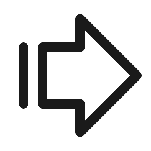 Arrow fat line right icon, solid style, from Phosphor