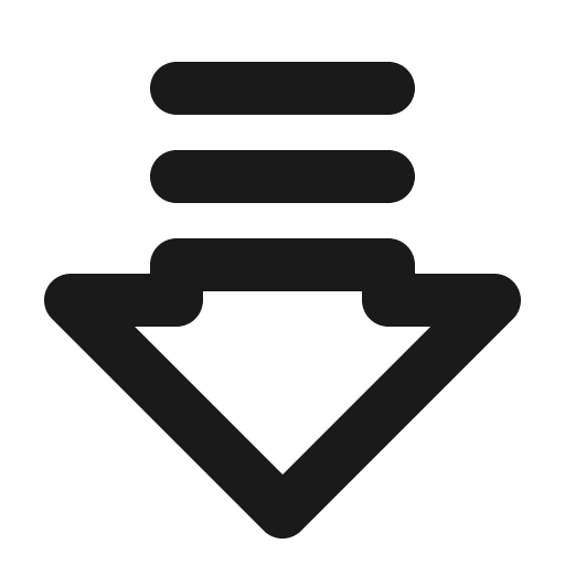 Arrow fat lines down bold icon, bold style, from Phosphor