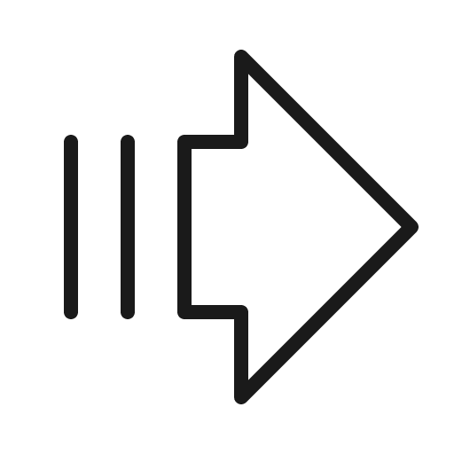 Arrow fat lines right thin icon, thin style, from Phosphor