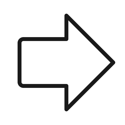 Arrow fat right thin icon, thin style, from Phosphor