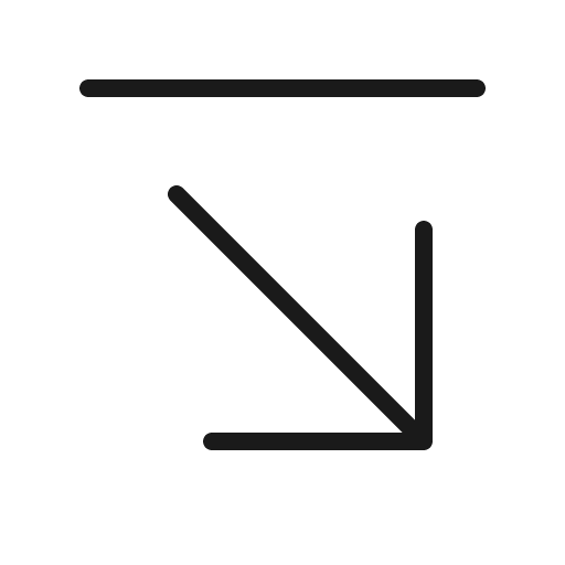 Arrow line down right thin icon, thin style, from Phosphor