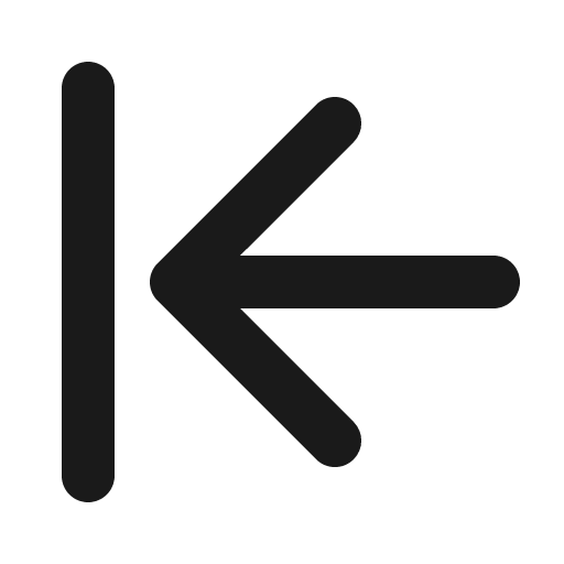 Arrow line left bold icon, bold style, from Phosphor