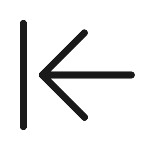 Arrow line left light icon, light style, from Phosphor