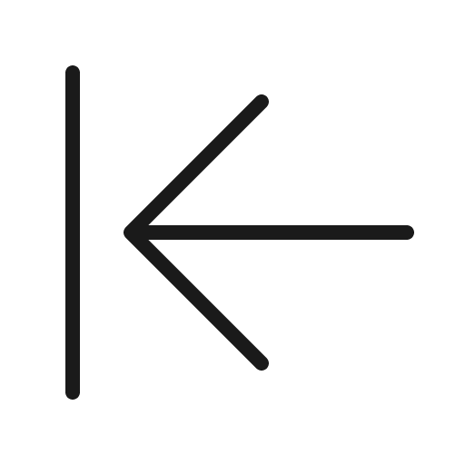 Arrow line left thin icon, thin style, from Phosphor