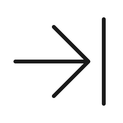 Arrow line right thin icon, thin style, from Phosphor