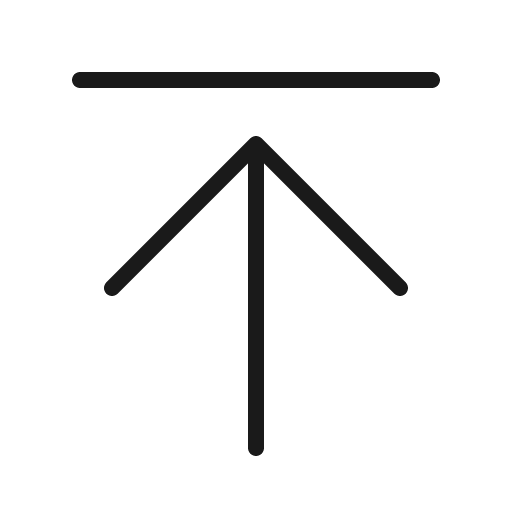 Arrow line up thin icon, thin style, from Phosphor