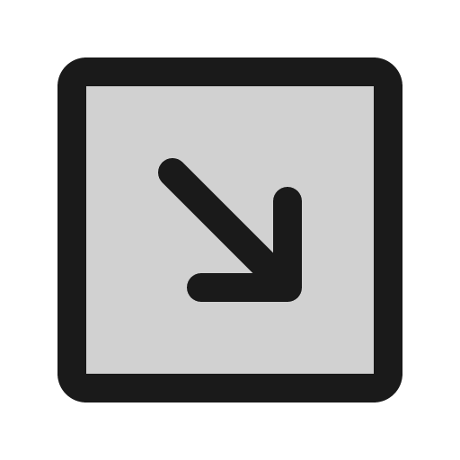 Arrow square down right duotone icon, two-tone style, from Phosphor