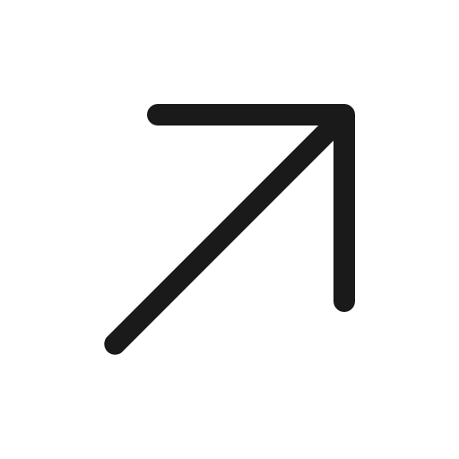 Arrow up right light icon, light style, from Phosphor