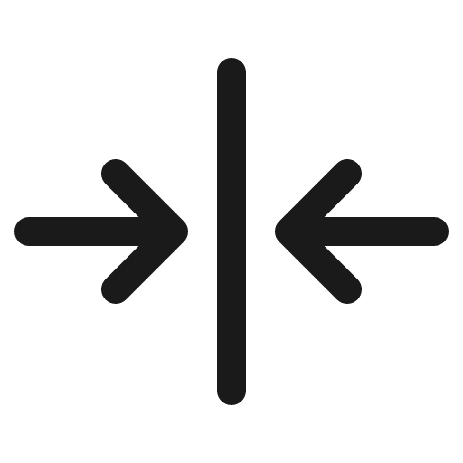 Arrows in line horizontal icon, solid style, from Phosphor