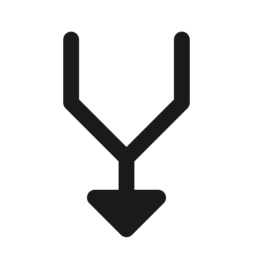 Arrows merge fill icon, filled style, from Phosphor
