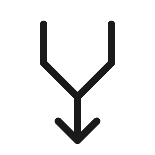 Arrows merge light icon, light style, from Phosphor