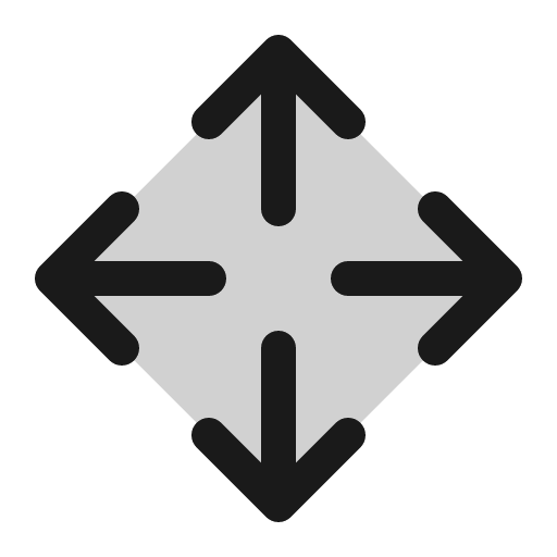 Arrows out cardinal duotone icon, two-tone style, from Phosphor