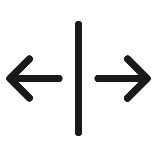Arrows out line horizontal light icon, light style, from Phosphor