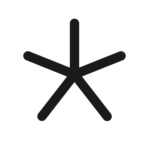 Asterisk simple icon, solid style, from Phosphor