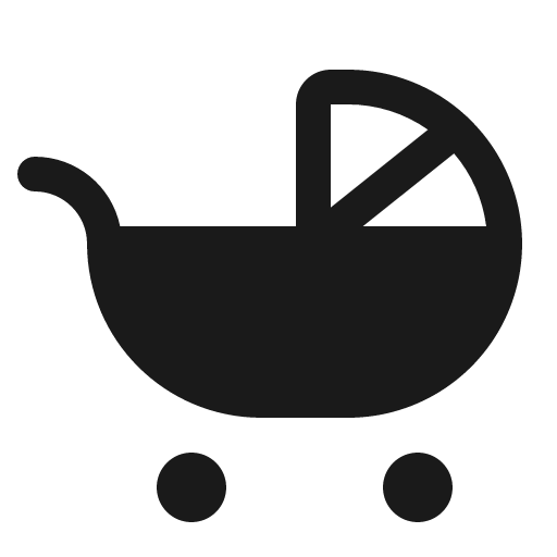 Baby carriage fill icon, filled style, from Phosphor
