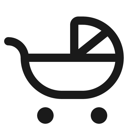 Baby carriage icon, solid style, from Phosphor