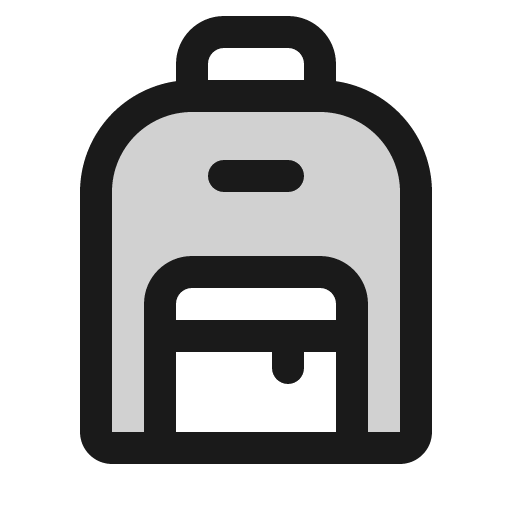 Backpack duotone icon, two-tone style, from Phosphor