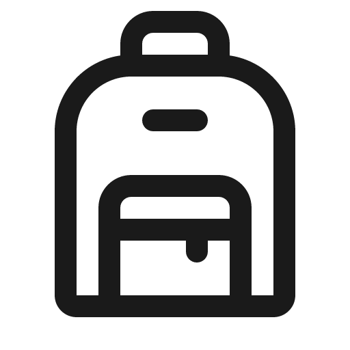 Backpack icon, solid style, from Phosphor