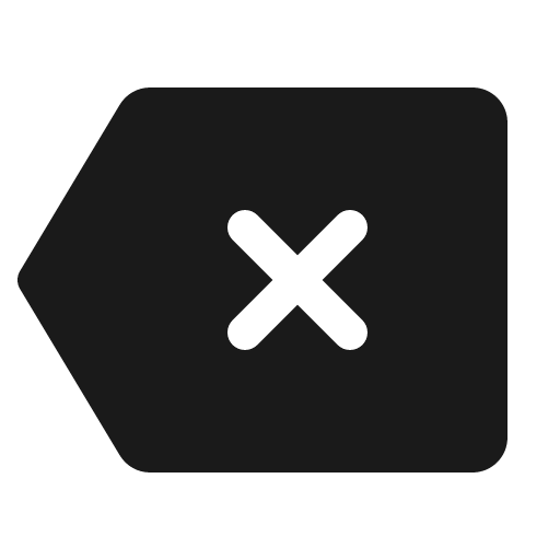 Backspace fill icon, filled style, from Phosphor