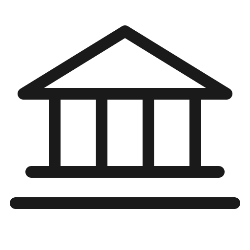 Bank light icon, light style, from Phosphor