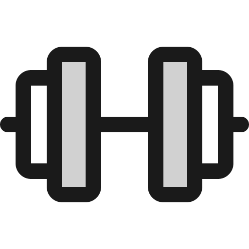 Barbell duotone icon, two-tone style, from Phosphor