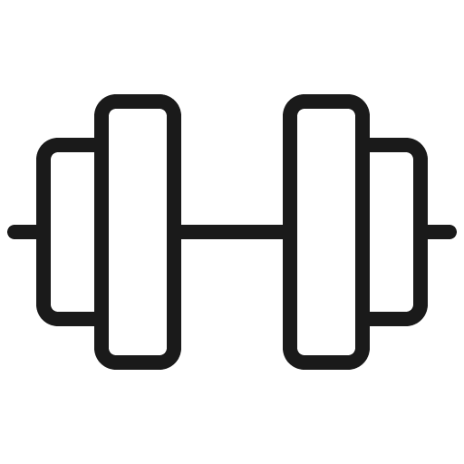 Barbell thin icon, thin style, from Phosphor