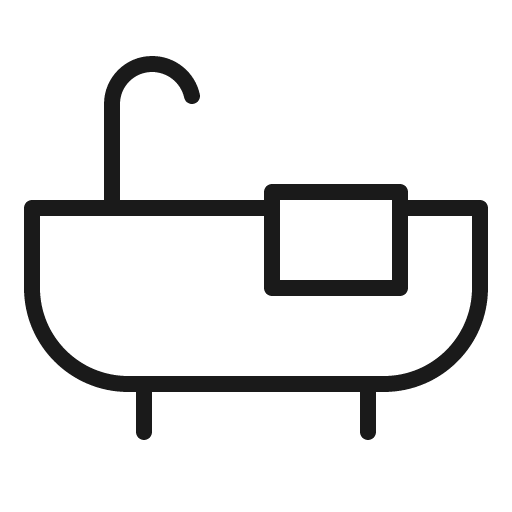 Bathtub thin icon, thin style, from Phosphor